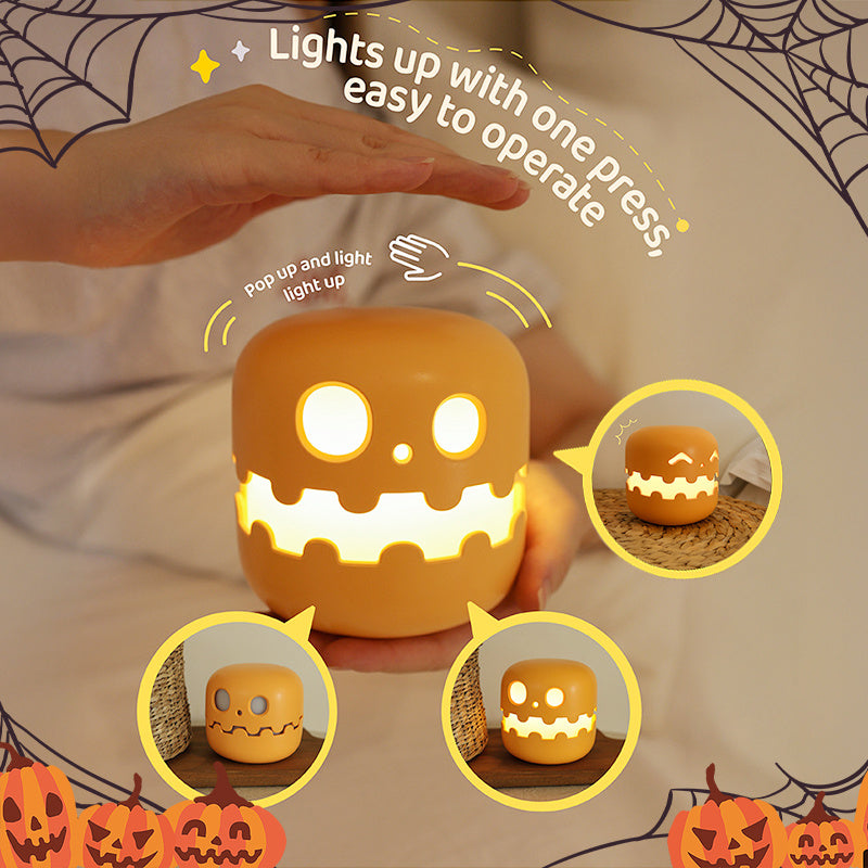 Glow-o-Ween Pumpkin Lamp Bedside Halloween Funny Decoration Ambience Light