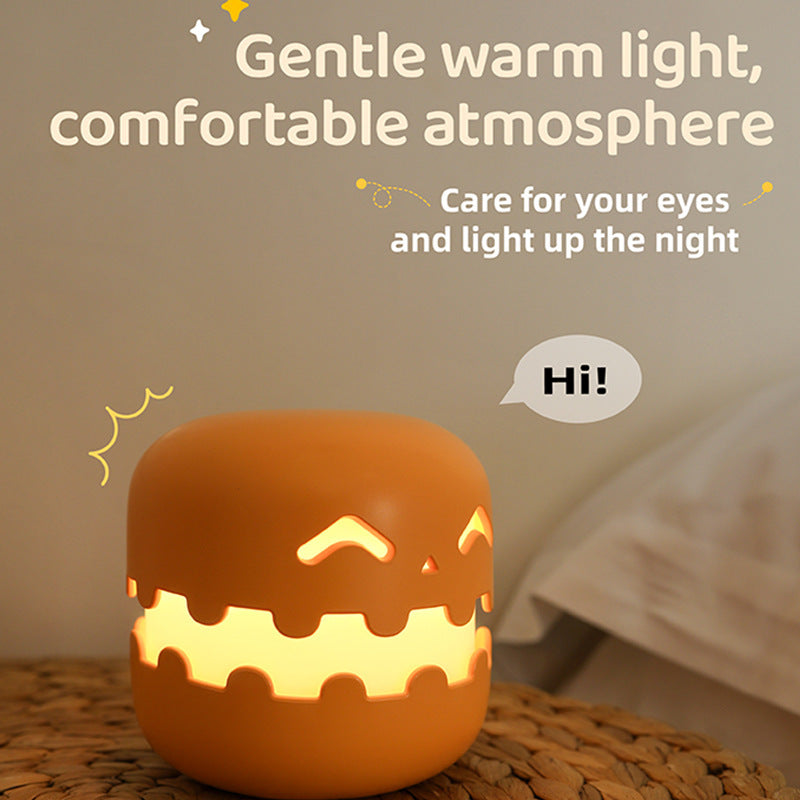 Glow-o-Ween Pumpkin Lamp Bedside Halloween Funny Decoration Ambience Light